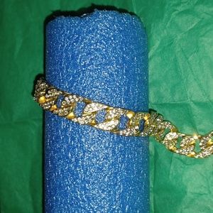😁3/$12 Men's faux Gold /Diamond bracelet  New
